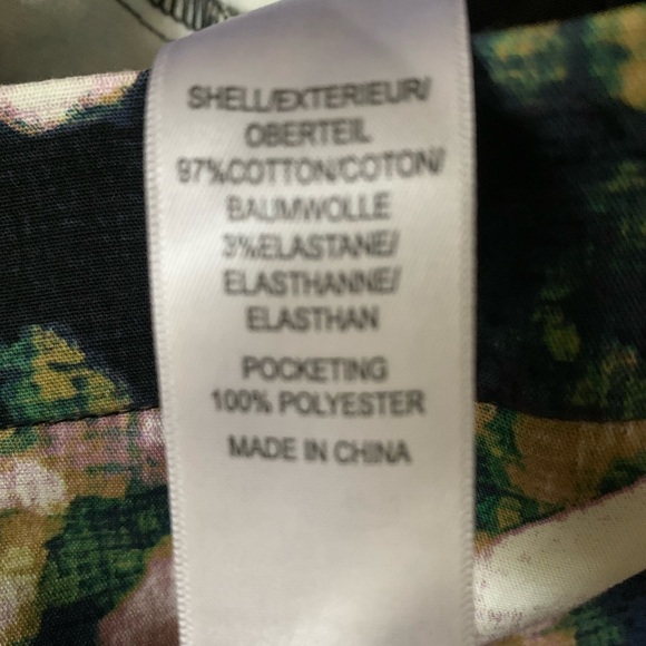 Adrianna Papell NWT Floral Straight Leg Pants Size 14 97% Cotton/3% Elastane - Picture 5 of 6